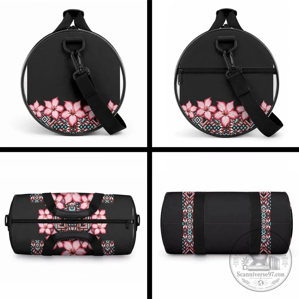 African Adenium Multiflorum Flowers Tribal Pattern Duffle Bag 7 African Adenium Multiflorum Flowers Tribal Pattern Duffle Bag