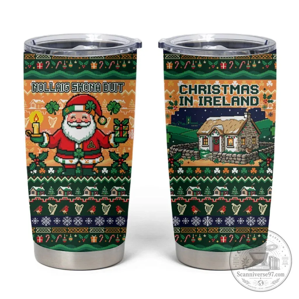 Nollaig Shona Duit Christmas In Ireland Santa Cottage Tumbler