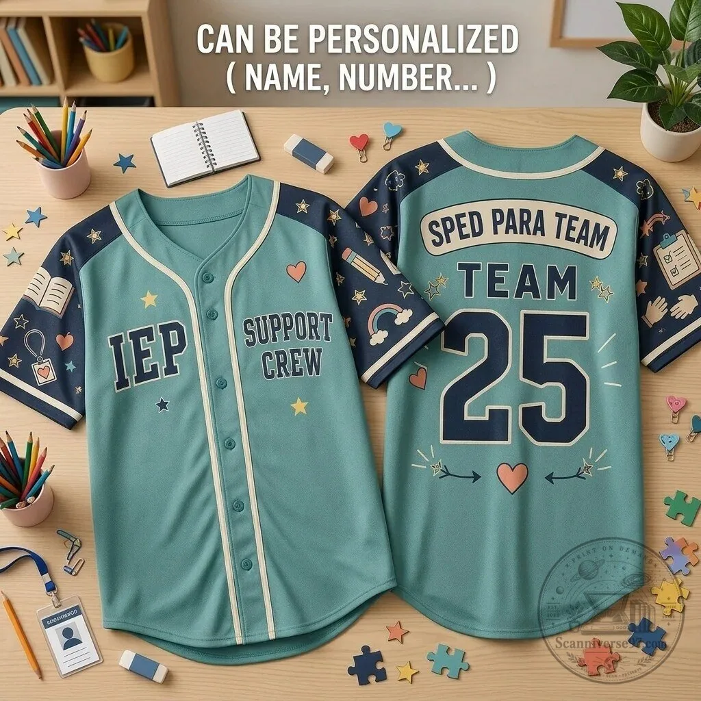 Special Education Para Team Personalized IEP Support Crew Baseball Jersey