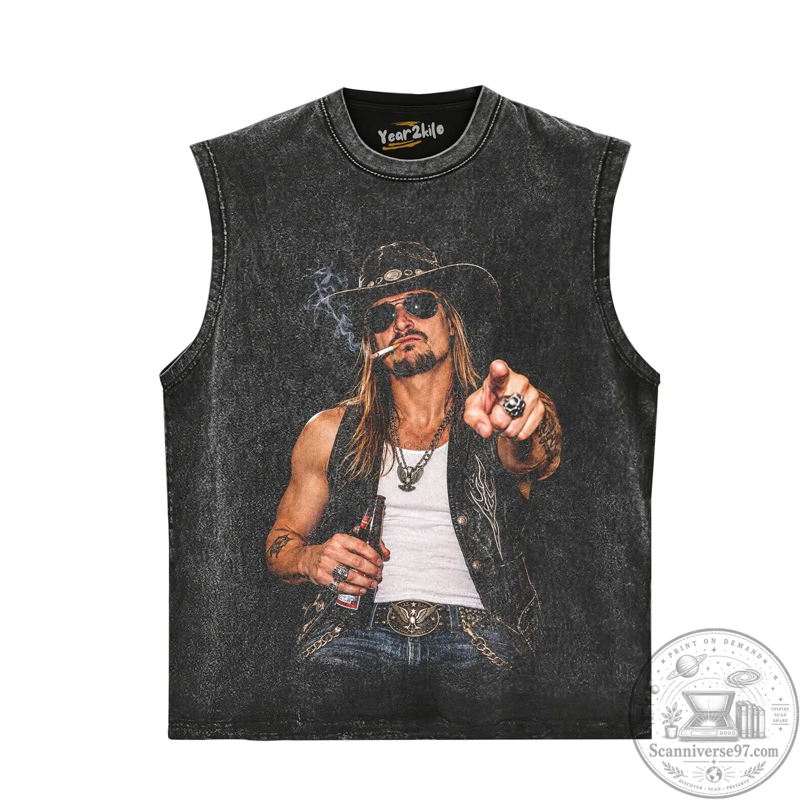 Kid Rock American Singer Musician Badass Cowboy Style Black T-Shirt 9 Kid Rock American Singer Musician Badass Cowboy Style Black T-Shirt