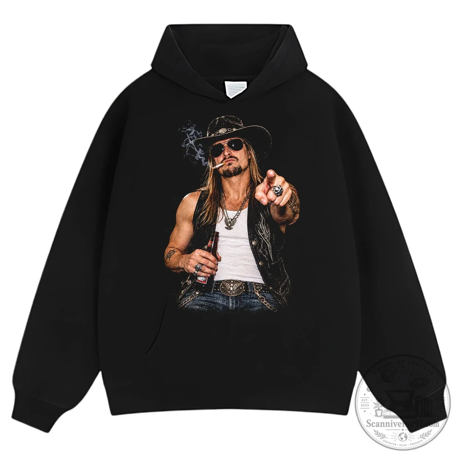 Kid Rock American Singer Musician Badass Cowboy Style Black T-Shirt 13 Kid Rock American Singer Musician Badass Cowboy Style Black T-Shirt