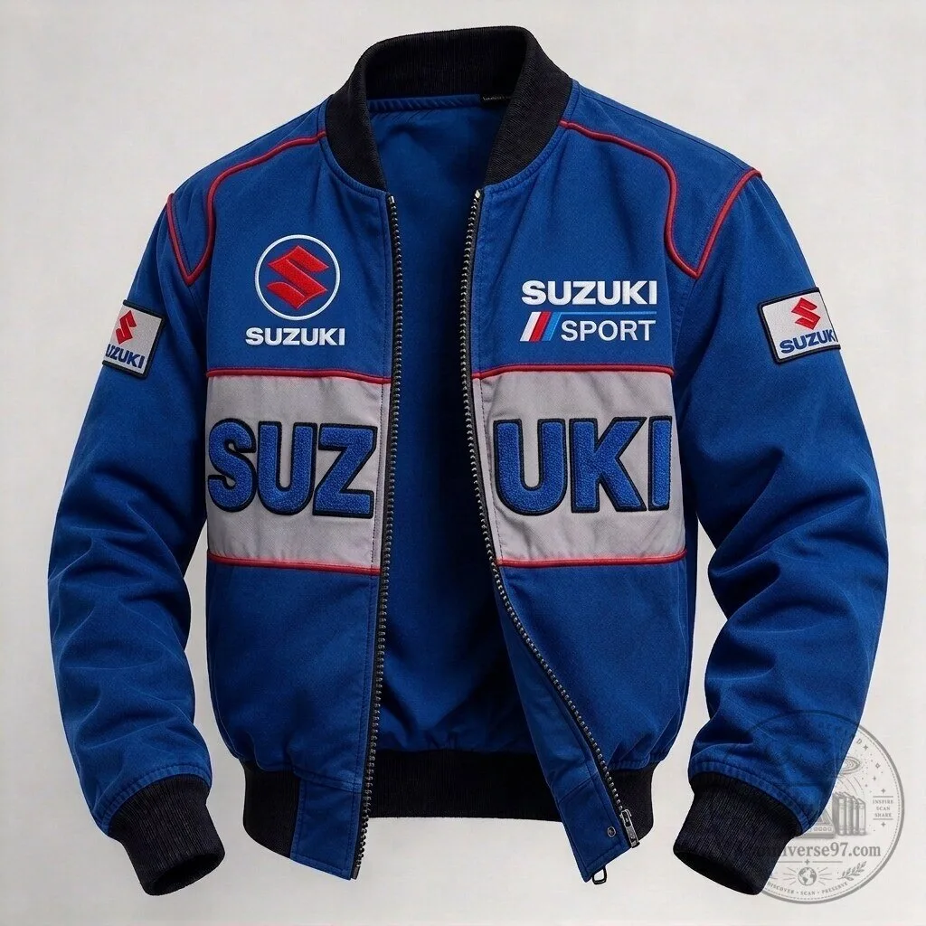 Suzuki Sport Racing Bomber Jacket with Embroidered Logo